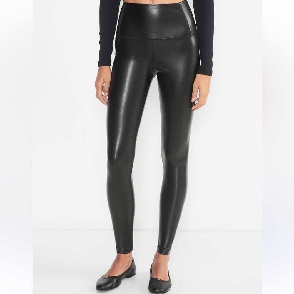 Aritzia Wilfred Faux Leather High-Waisted Leggings XXS Black